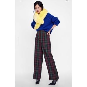 Zara Wide Leg Plaid Pants